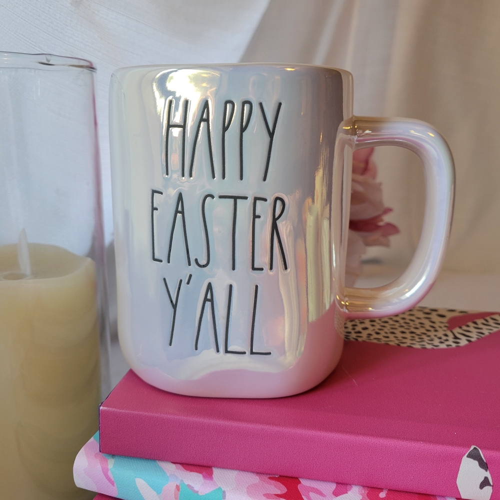 Rae Dunn Happy Easter Y'all Iridescent Ceramic Mug